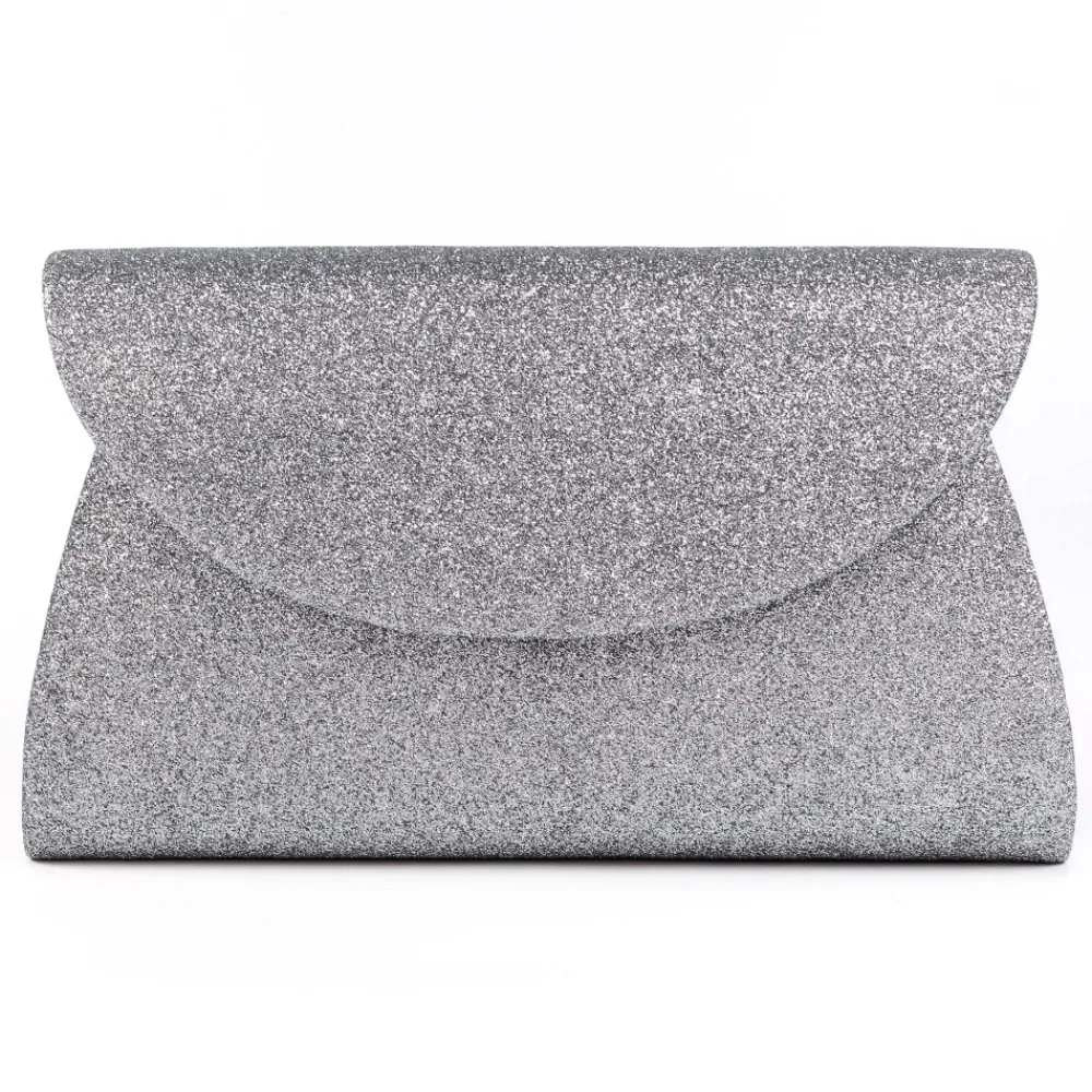 Shoes & Matching Bags | Clutch-Lunar Shoes Sariyah Pewter Glitter Clutch Bag