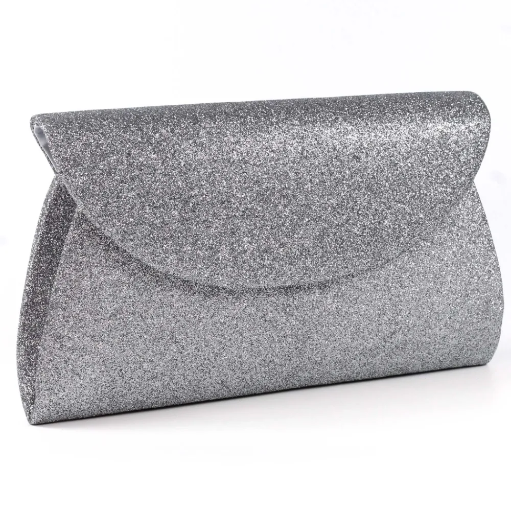 Shoes & Matching Bags | Clutch-Lunar Shoes Sariyah Pewter Glitter Clutch Bag