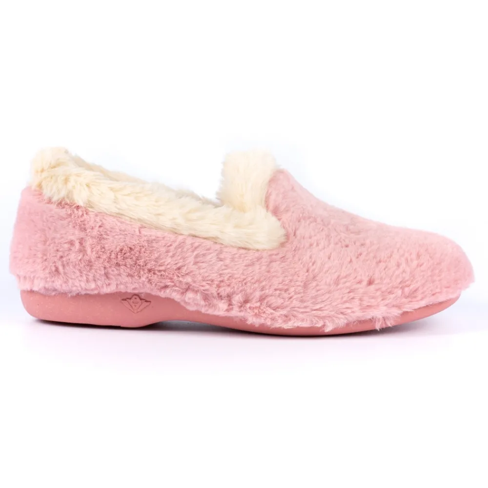 Slip-on-Lunar Shoes Shake Pink Fur Trim Slipper