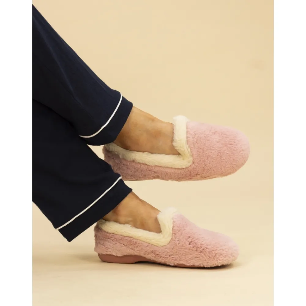 Slip-on-Lunar Shoes Shake Pink Fur Trim Slipper