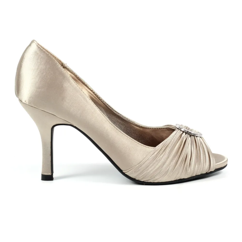 Courts | Peep Toe-Lunar Shoes Sienna II Champagne Court Shoe