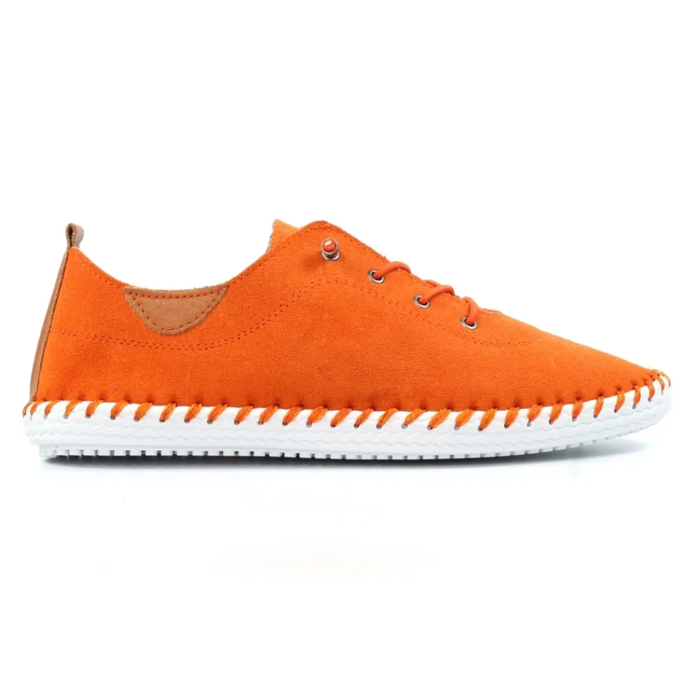 Pumps | Flats-Lunar Shoes St Lawrence Orange Leather Plimsoll