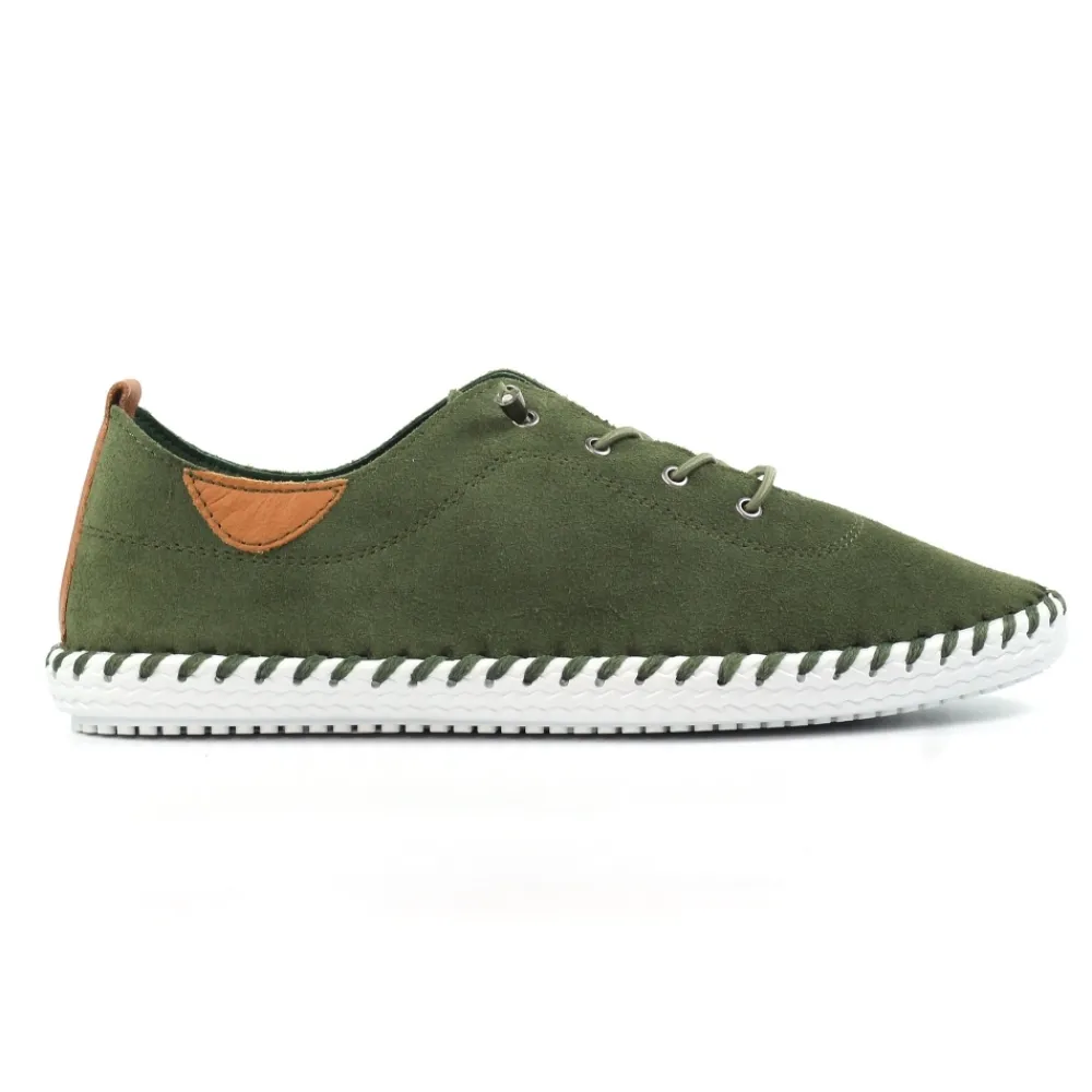 Pumps | Flats-Lunar Shoes St Lawrence Sage Leather Plimsoll