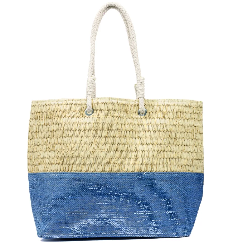 Beach-Lunar Shoes Surie Multi Blue Two Tone Beach Bag