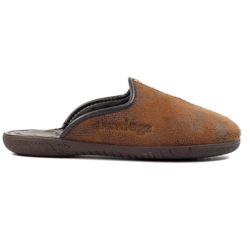 Mens Slippers | Womens Slippers-Lunar Shoes Tees II Brown Slipper