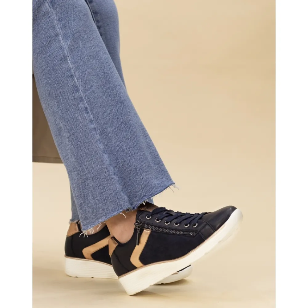 Trainers | Wedges-Lunar Shoes Tillie Navy Trainer