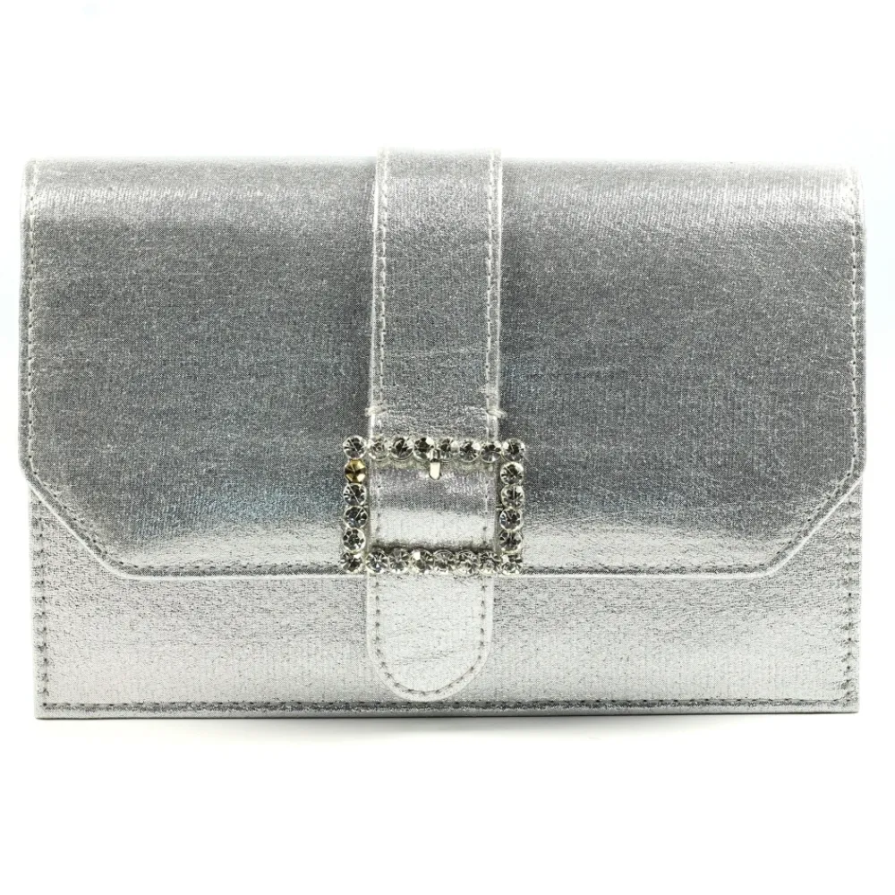 Shoes & Matching Bags | Clutch-Lunar Shoes Trixabel Silver Satin Bag