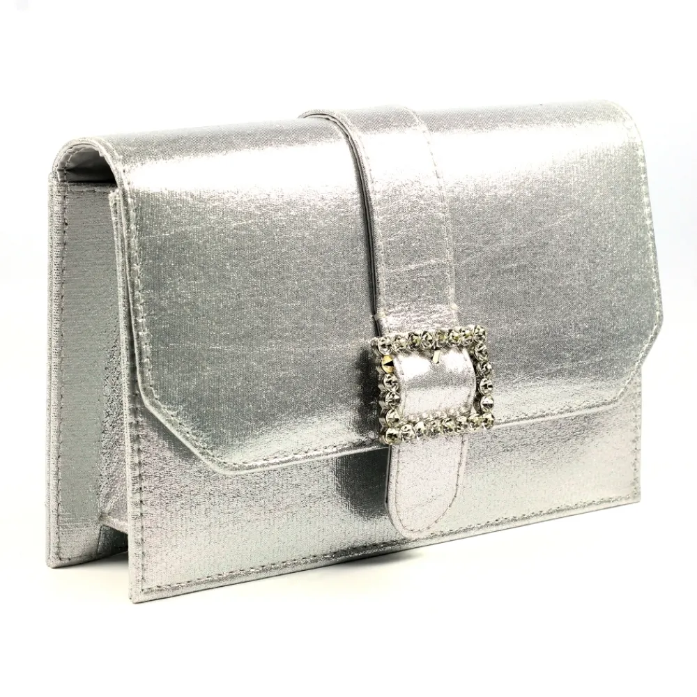 Shoes & Matching Bags | Clutch-Lunar Shoes Trixabel Silver Satin Bag