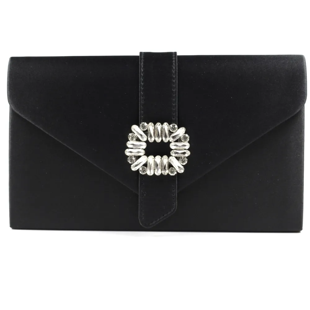 Shoes & Matching Bags | Clutch-Lunar Shoes Venice Black Satin Bag